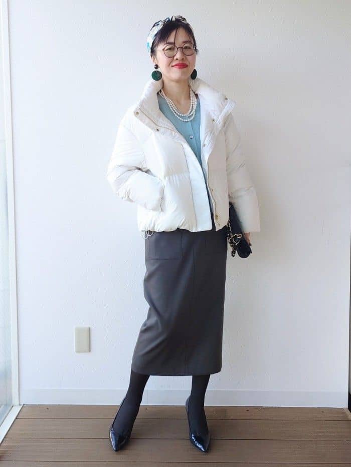 MUTSUKOさんの「UNTITLED｜【トレンド/撥水機能/防寒】ショートダウンコート」を使ったコーディネート