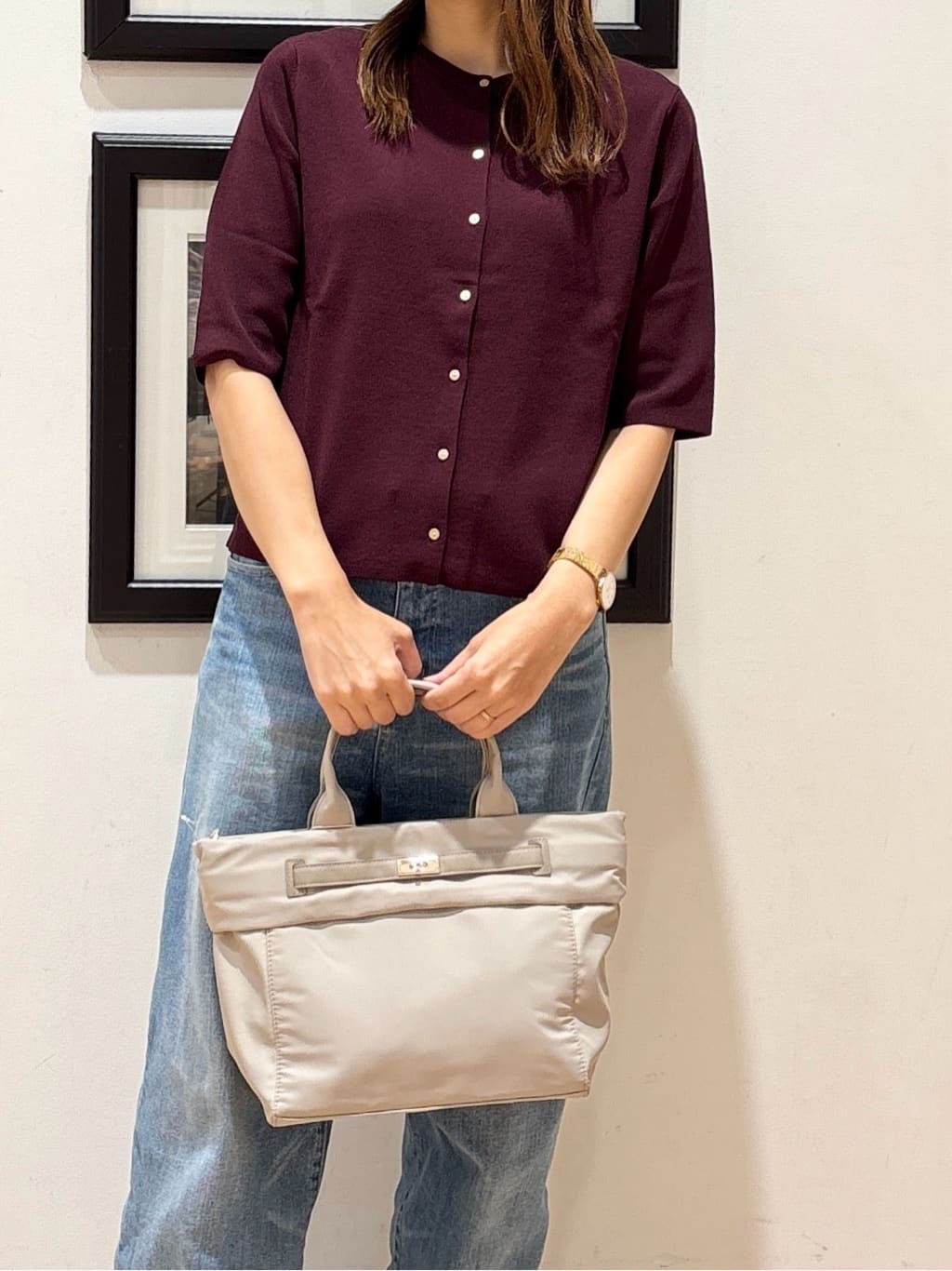 YUMIさんの「Dessin｜【UVカット/洗える】2WAY五分袖カーディガン」を使ったコーディネート