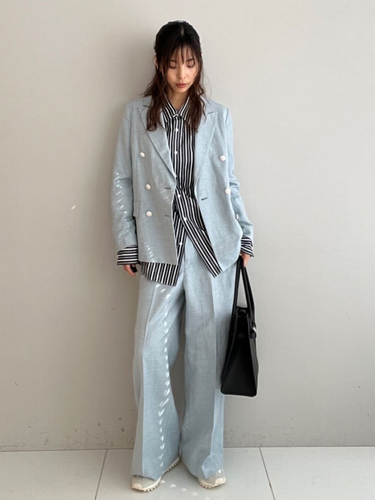misaさんの「DRESSTERIOR｜【セットアップ可】リネンブレンドダブルブレストジャケット」を使ったコーディネート