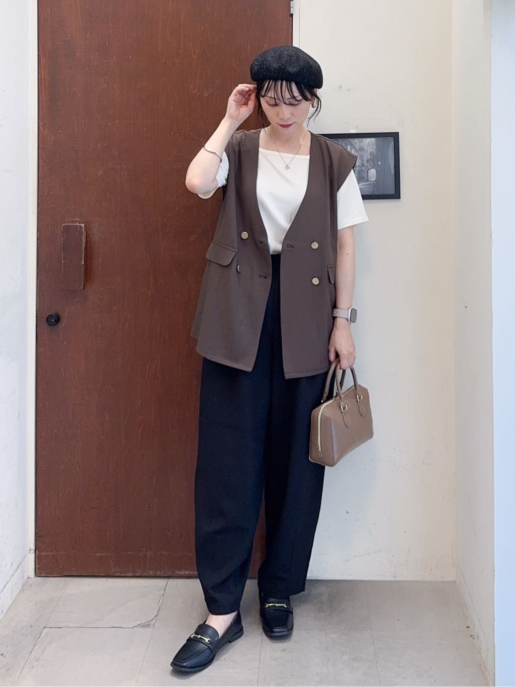 𝐇𝐢𝐫𝐨𝐦𝐢さんの「SHOO･LA･RUE｜【S-LL/ひんやり/前後2WAY】シンプルだから使いやすい テレコTシャツ」を使ったコーディネート