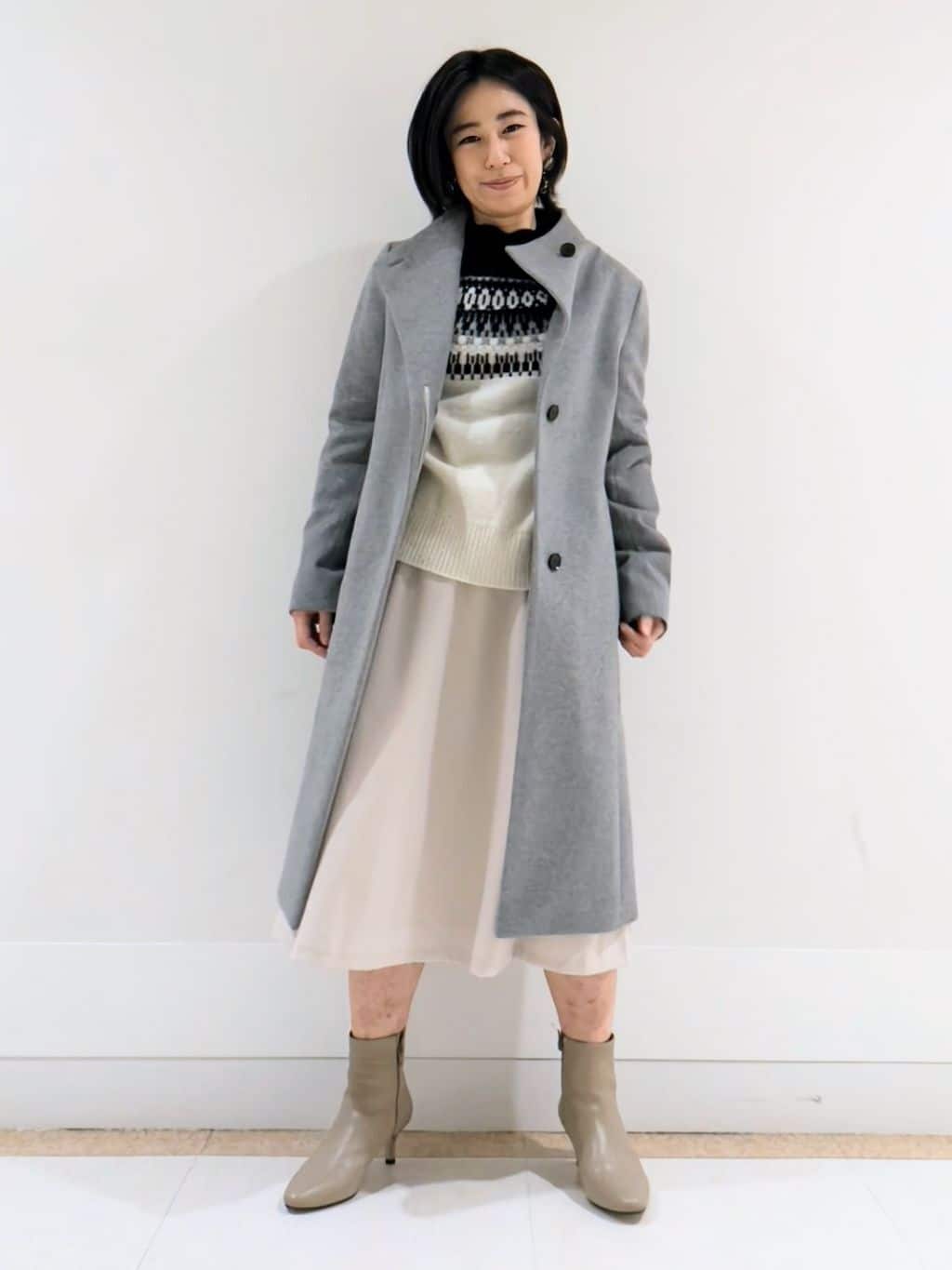 ミズタさんの「UNTITLED｜【日本製／2WAY衿】スタンドカラー ロングコート」を使ったコーディネート