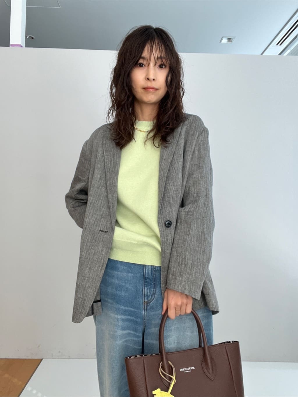 misaさんの「DRESSTERIOR｜◆ウォッシャブルコットンカシミヤプルオーバーニット」を使ったコーディネート