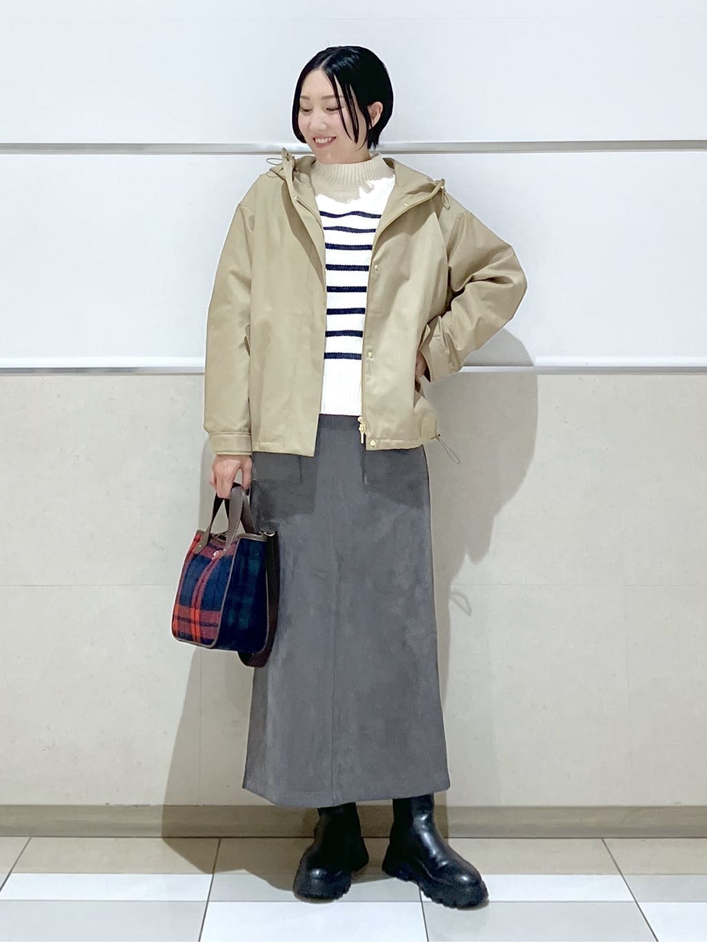 eriko さんの「Dessin｜【洗える】ハイネックベロアモールニット」を使ったコーディネート