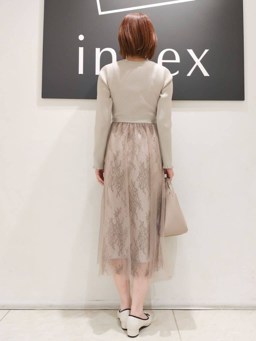 n.さんの「index｜◆チュールレーススカートドッキングワンピース【洗濯機洗い可】」を使ったコーディネート