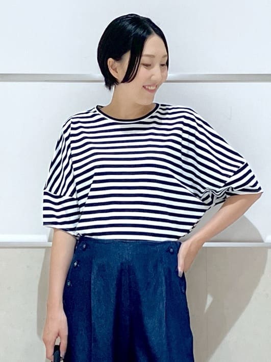 eriko さんの「Dessin｜【二の腕カバー／UVカット】ランタンスリーブカットソー」を使ったコーディネート