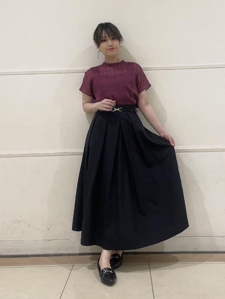 watanabeさんの「UNTITLED｜【シアー】チェックスタンドネックブラウス」を使ったコーディネート