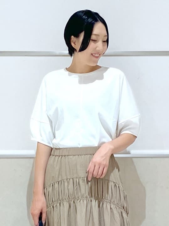 eriko さんの「Dessin｜【二の腕カバー／UVカット】ランタンスリーブカットソー」を使ったコーディネート