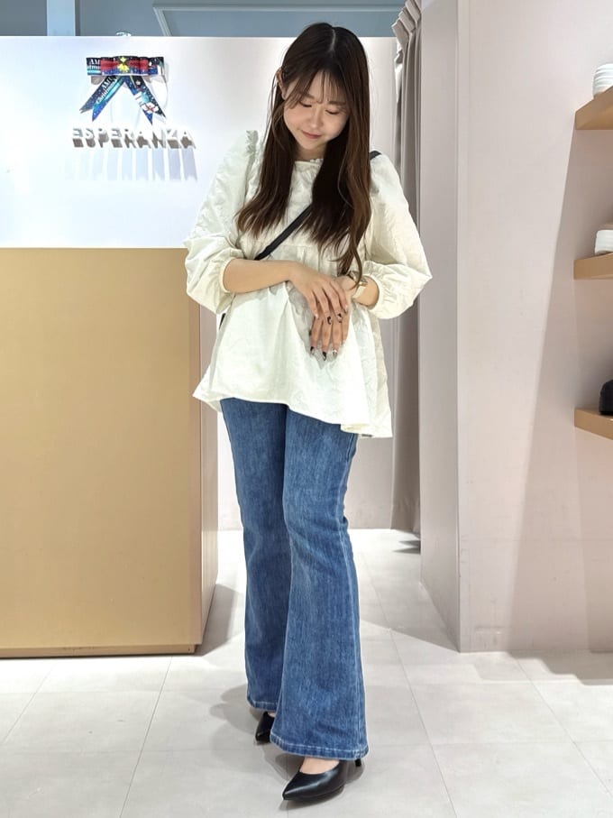 neinaさんの「ESPERANZA｜◆【晴雨兼用/12時間パンプス】約7.5cm 歩きやすくて疲れにくい」を使ったコーディネート