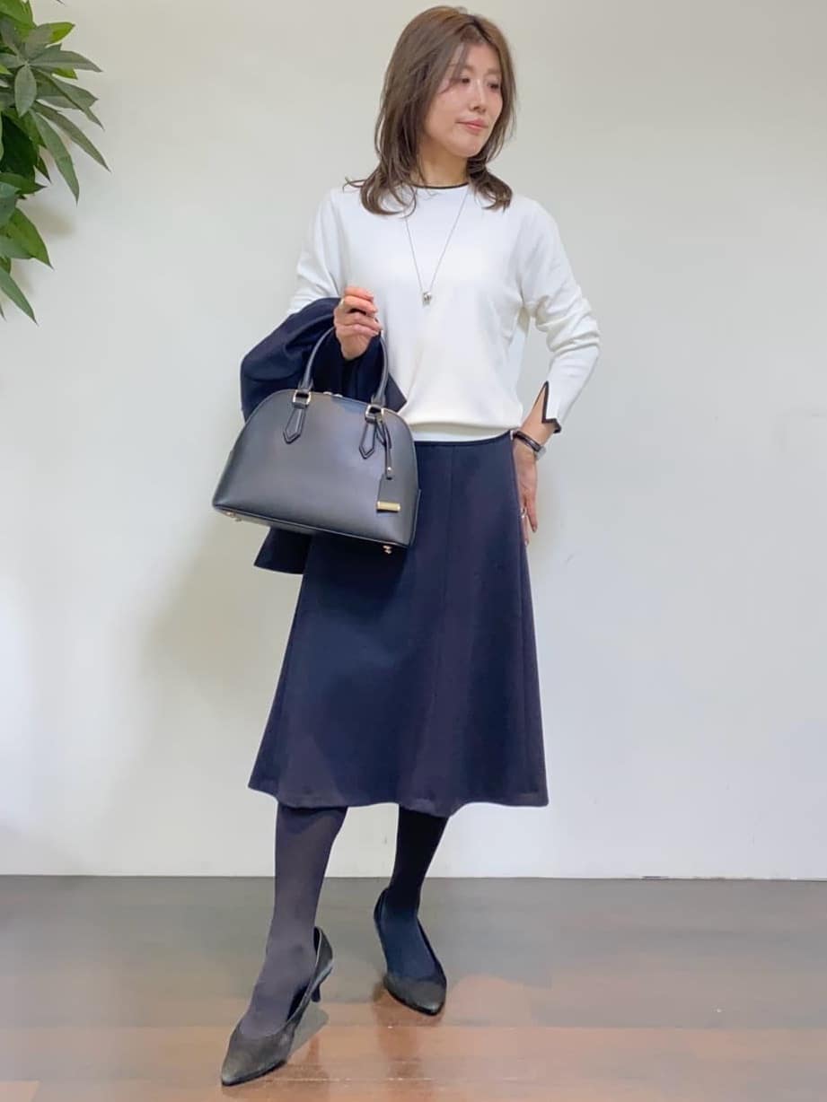 tomoさんの「UNTITLED｜【洗えるスーツ/ストレッチ】ウール混ジャージ ノーカラージャケット」を使ったコーディネート