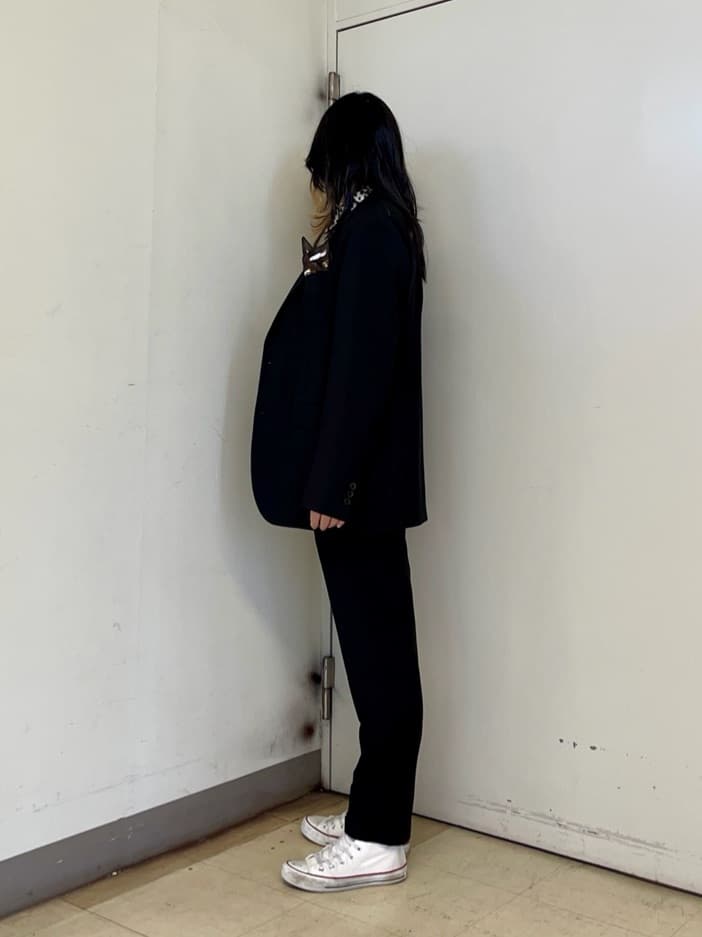 iwさんの「TAKEO KIKUCHI｜ディープブラック ジャケット」を使ったコーディネート