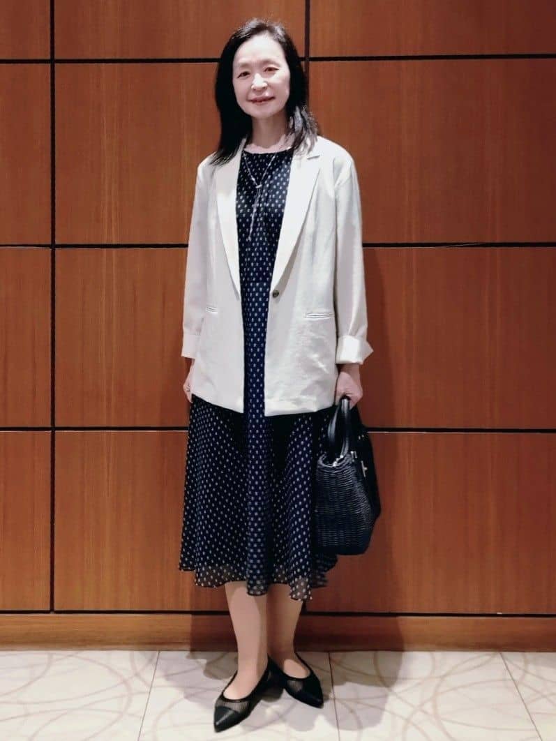 Kさんの「Reflect｜◆【夏SALE／WEB先行カラーあり／マシンウォッシュ可】コツキ幾何柄ワンピース」を使ったコーディネート