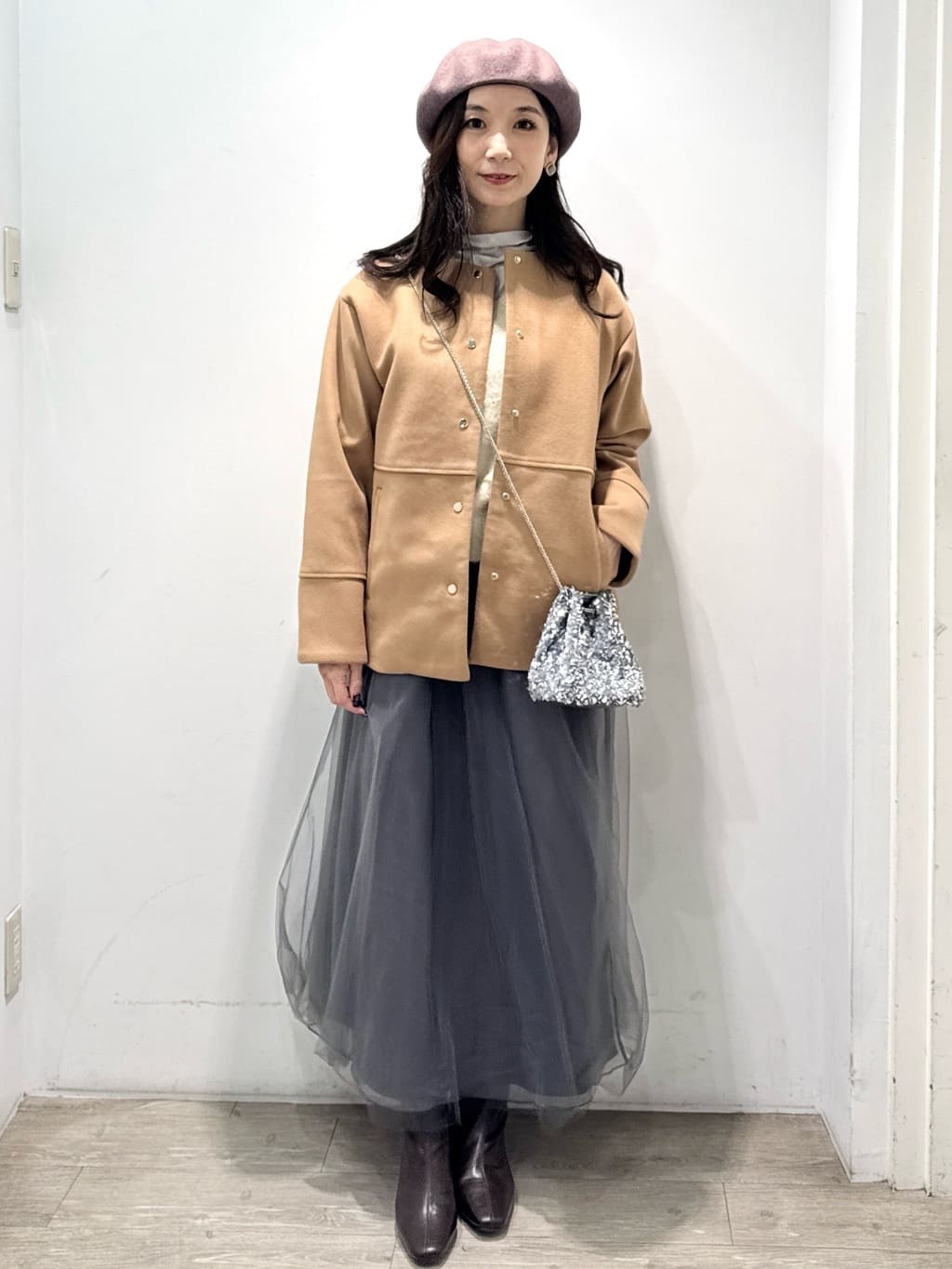 yuicciさんの「OPAQUE.CLIP｜ウールライクメルトンノーカラーコート【洗濯機洗い可】」を使ったコーディネート