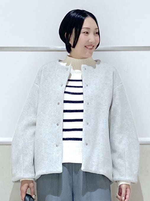 eriko さんの「Dessin｜【洗える】ハイネックベロアモールニット」を使ったコーディネート