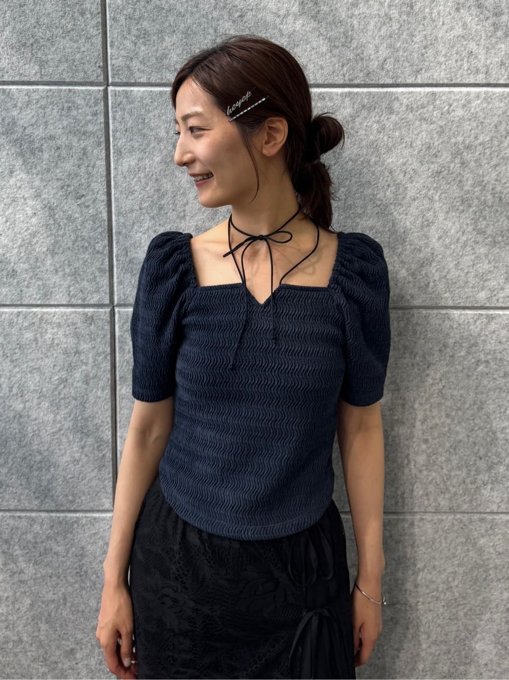 uchi__yamaさんの「CODE A｜gather puff jersey tops」を使ったコーディネート