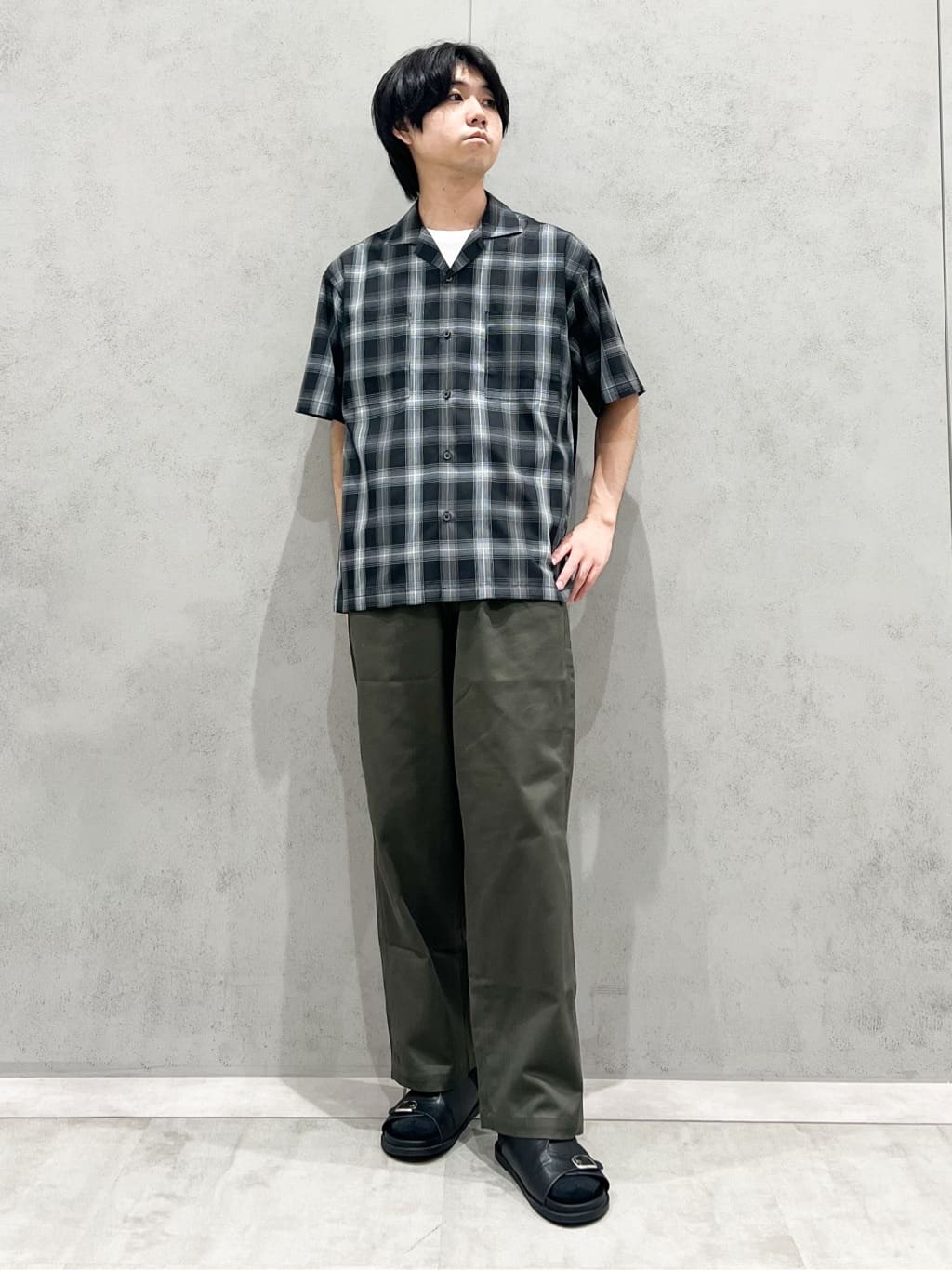 SHI-MAさんの「THE SHOP TK｜オンブレチェック半袖シャツ 洗濯機OK」を使ったコーディネート