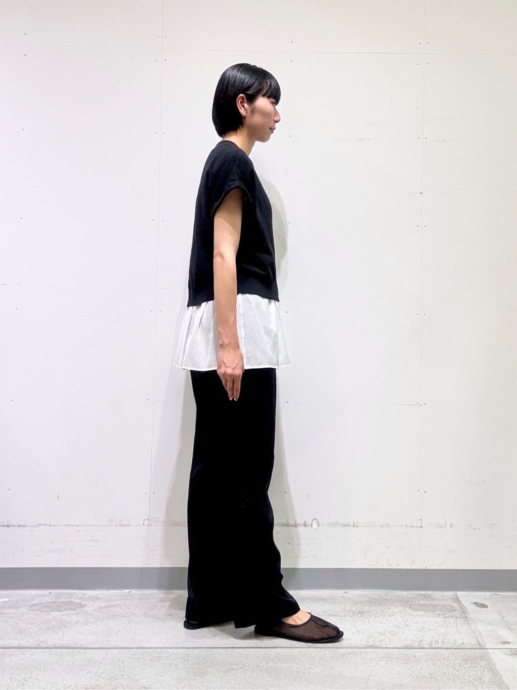 naoさんの「INDIVI｜【洗える／レイヤードにも活躍】ペプラムインナートップス」を使ったコーディネート