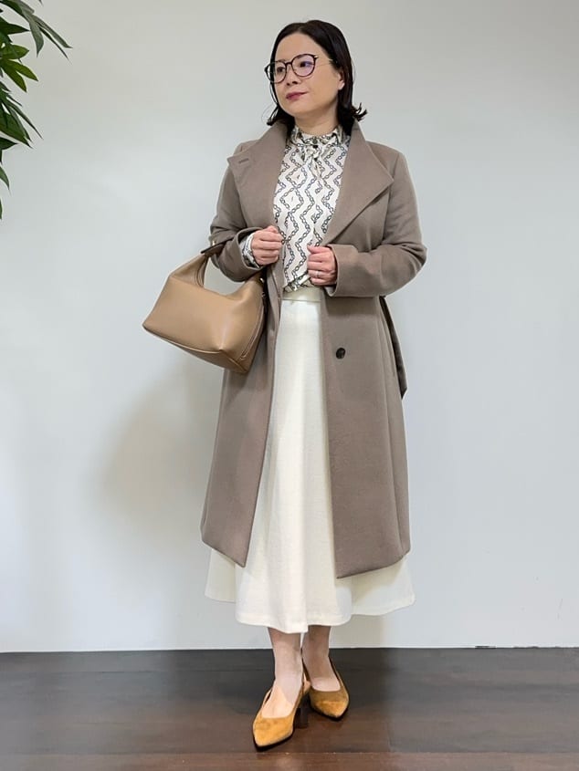 Asamiさんの「UNTITLED｜【日本製／2WAY衿】スタンドカラー ロングコート」を使ったコーディネート