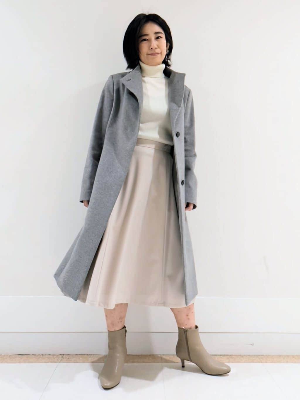 ミズタさんの「UNTITLED｜【日本製／2WAY衿】スタンドカラー ロングコート」を使ったコーディネート
