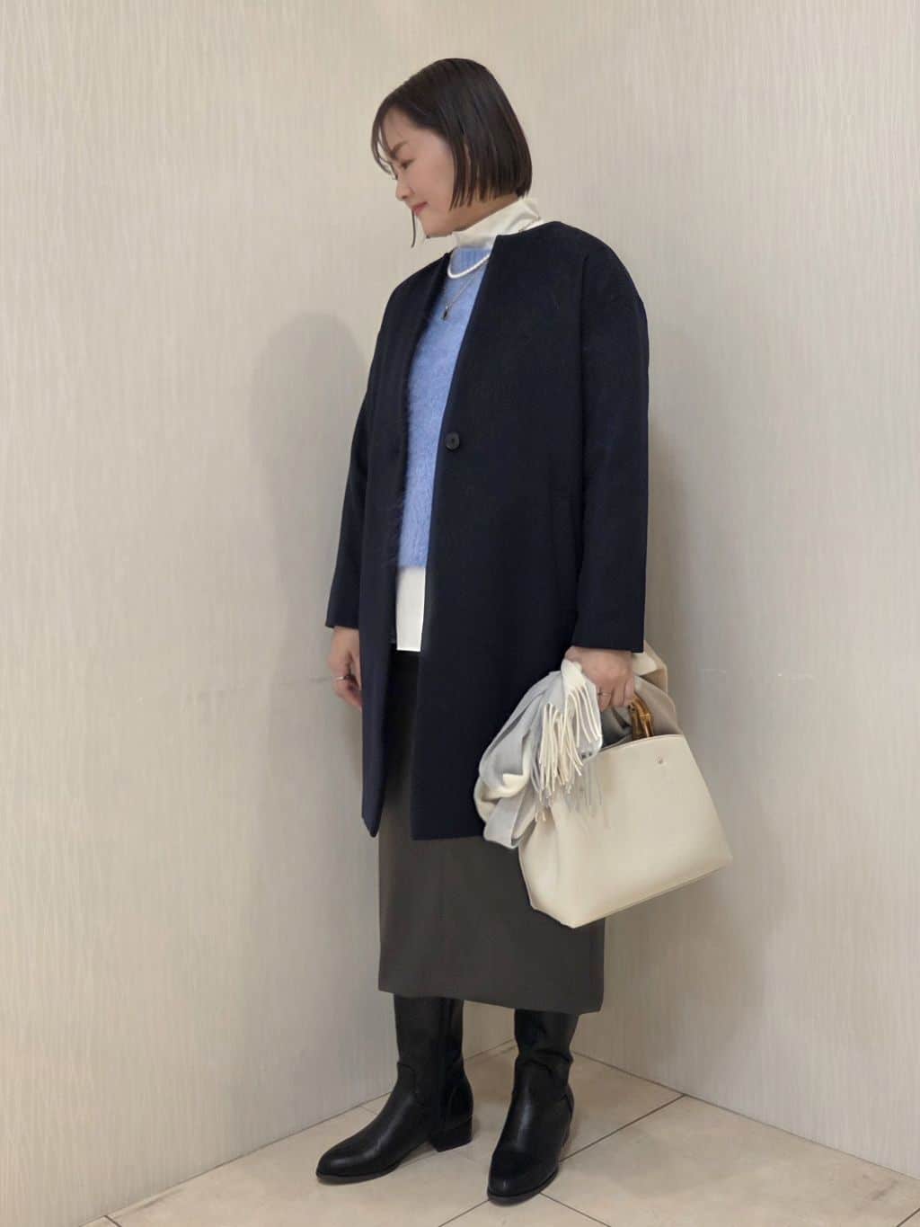 naokoさんの「UNTITLED｜◆【セレモニー/華やか】2WAYボウタイブラウス」を使ったコーディネート