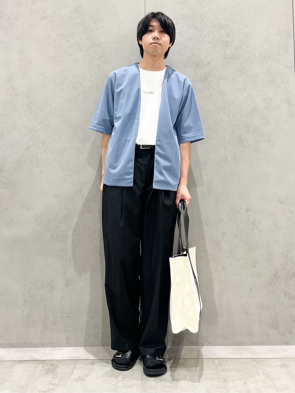 SHI-MAさんの「THE SHOP TK｜五分袖カーディガン+半袖Tシャツセットアイテム 洗濯機OK」を使ったコーディネート