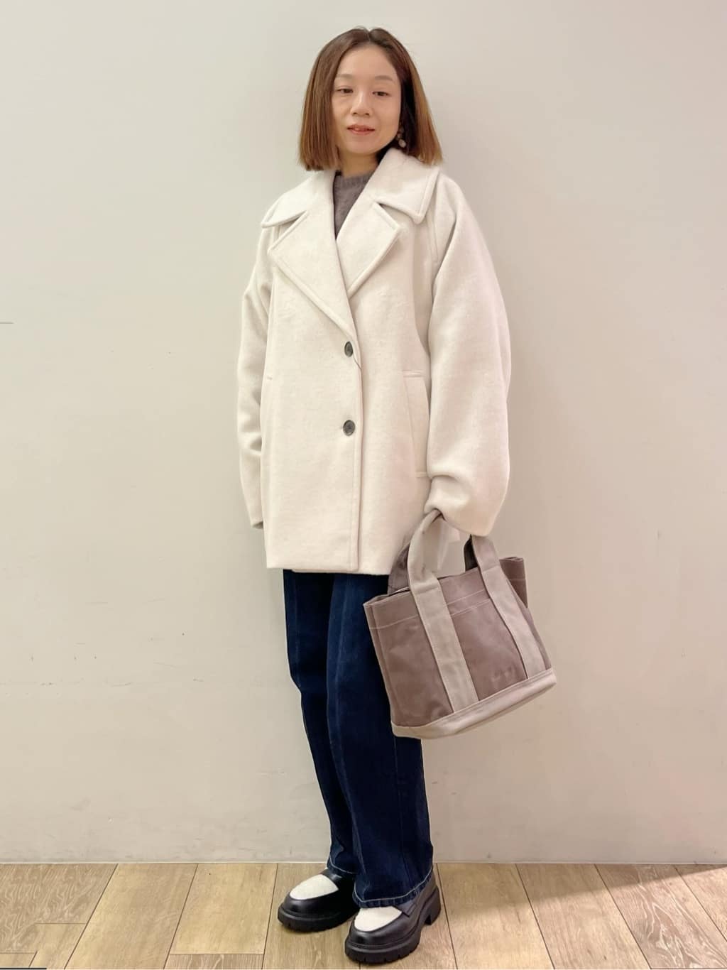 kcさんの「OPAQUE.CLIP｜アート柄シャギーニット【洗濯機OK】」を使ったコーディネート
