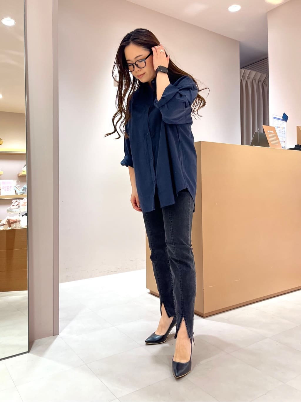 aya.oさんの「ESPERANZA｜【レイン対応/12時間パンプス】約8.5cm　歩きやすくて疲れにくい」を使ったコーディネート