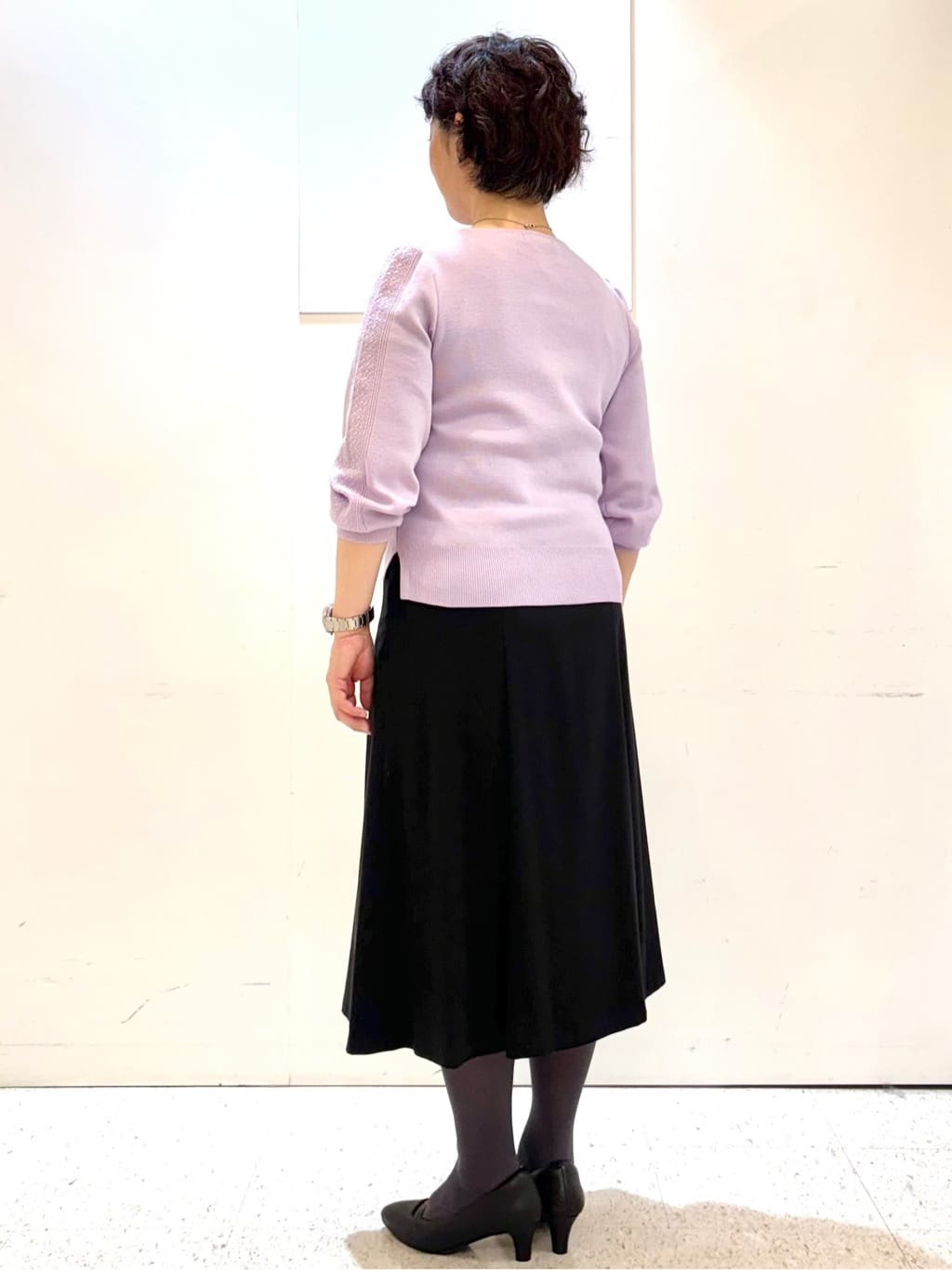 ヤスコさんの「Reflect｜【選べる8色／スカートにもパンツにも◎】ウール混ボートネックニット」を使ったコーディネート
