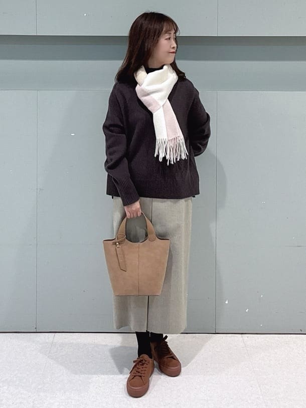 makiさんの「UNTITLED｜【8色展開/洗える】ウールカシミヤ ハイネックニット」を使ったコーディネート