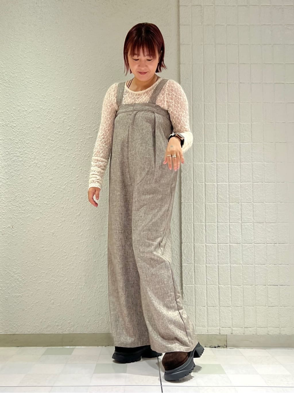 TAKAさんの「ESPERANZA｜レースアップバックル厚底ブーツ」を使ったコーディネート