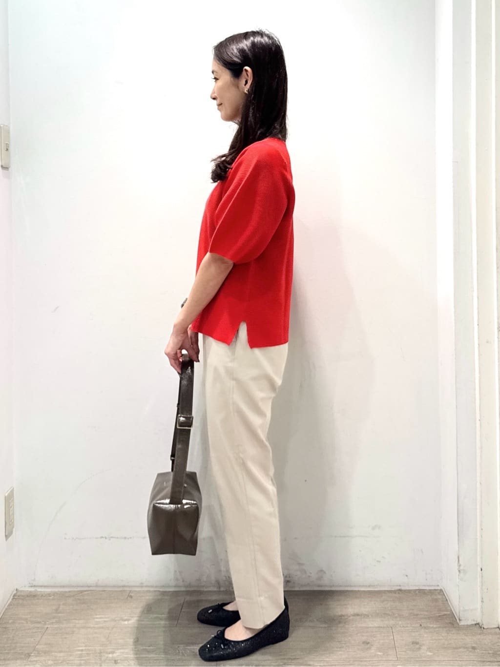 yuicciさんの「OPAQUE.CLIP｜ガーターボリュームスリーブニット【UVケア／洗濯機洗い可】」を使ったコーディネート