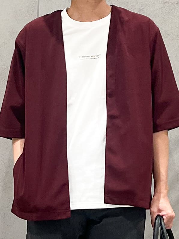 SHI-MAさんの「THE SHOP TK｜五分袖カーディガン+半袖Tシャツセットアイテム 洗濯機OK」を使ったコーディネート