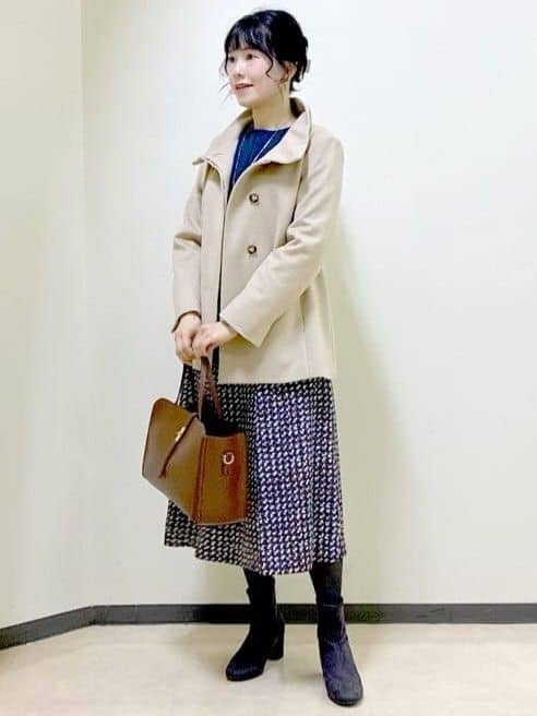  beni_gingerさんの「Reflect｜【SS-4Lサイズ／衿が顔に当たらない◎】スタンドネックミドルコート」を使ったコーディネート