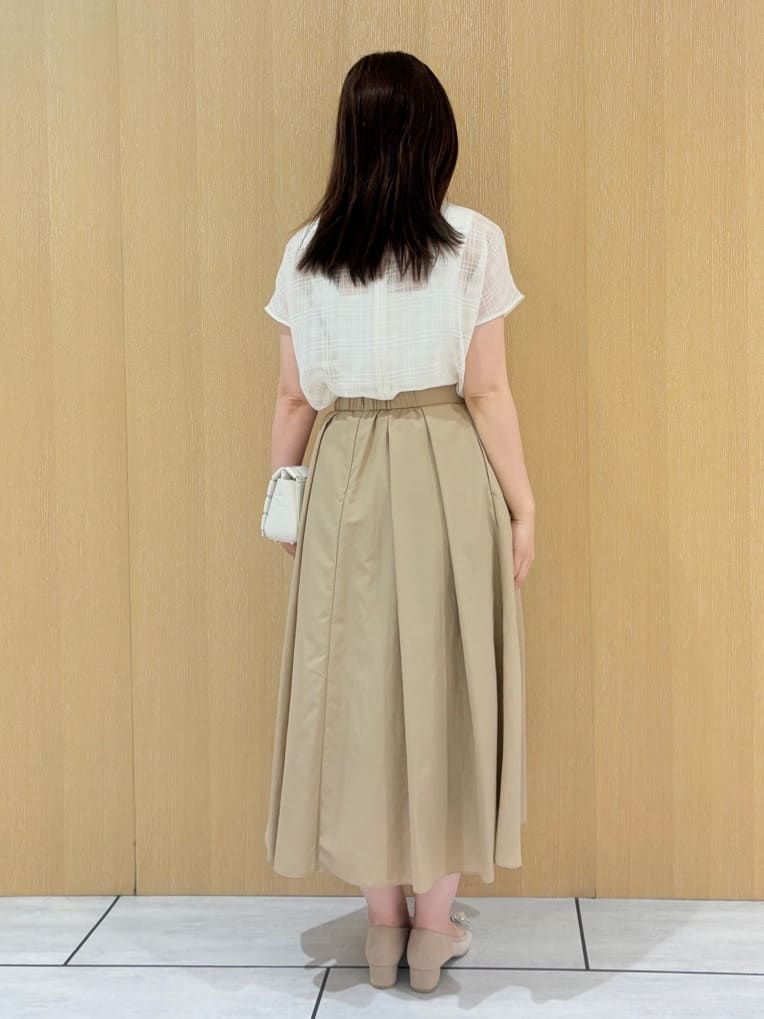 CHISATOさんの「UNTITLED｜【シアー】チェックスタンドネックブラウス」を使ったコーディネート