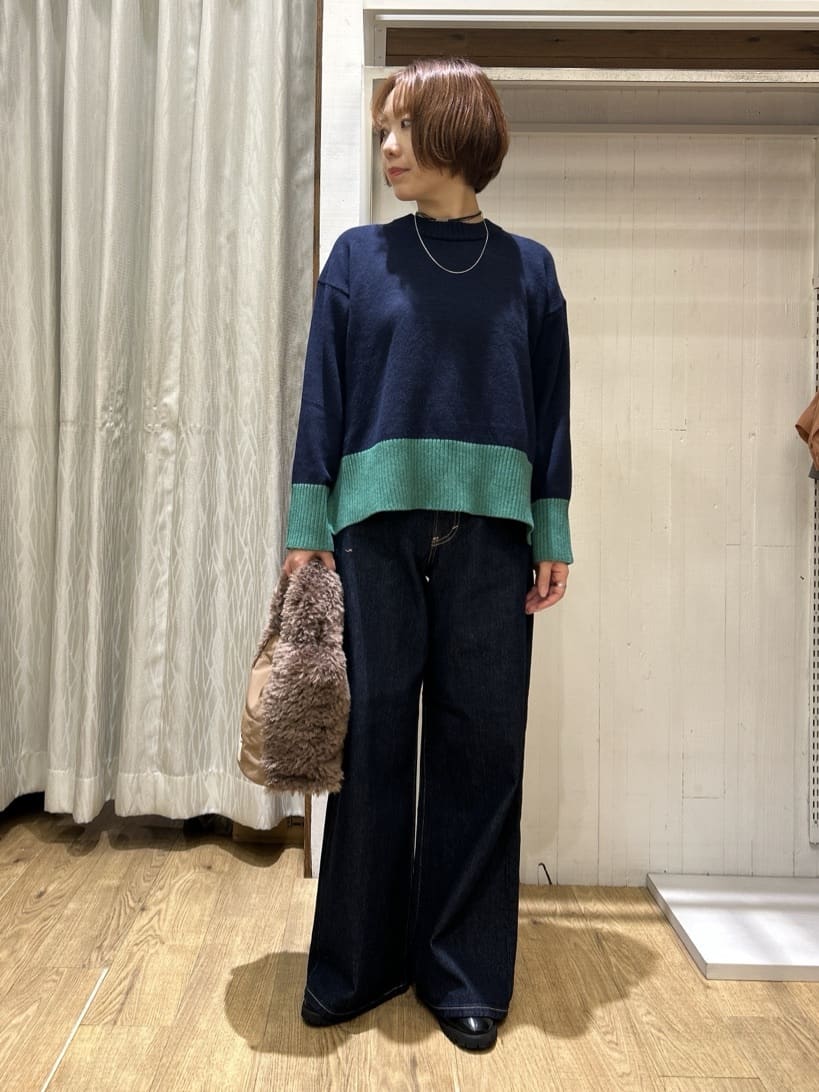 ga_riさんの「THE SHOP TK｜インしないで着られる カラーブロックニット」を使ったコーディネート