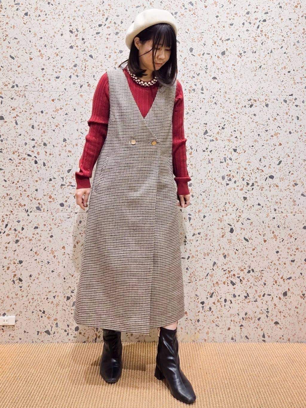 なつみさんの「OPAQUE.CLIP｜ラップ風ツイードジャンスカ【洗濯機OK／防シワ】」を使ったコーディネート