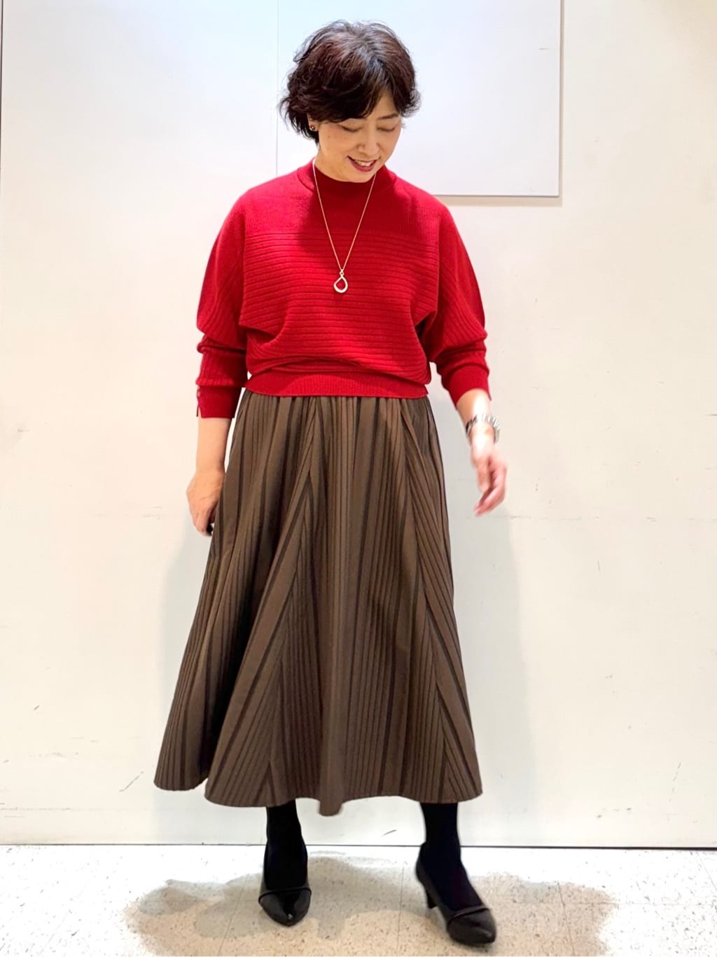 ヤスコさんの「Reflect｜【秋映え／ゆったり着られる◎】ドルマンシルエットニット」を使ったコーディネート