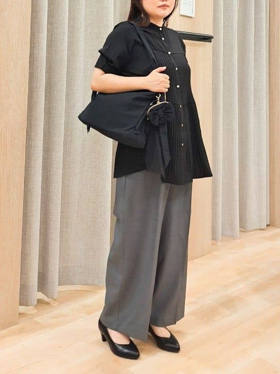 ふるさんの「grove｜【体型カバー】ラフに着たい　ティアードプリーツブラウス」を使ったコーディネート