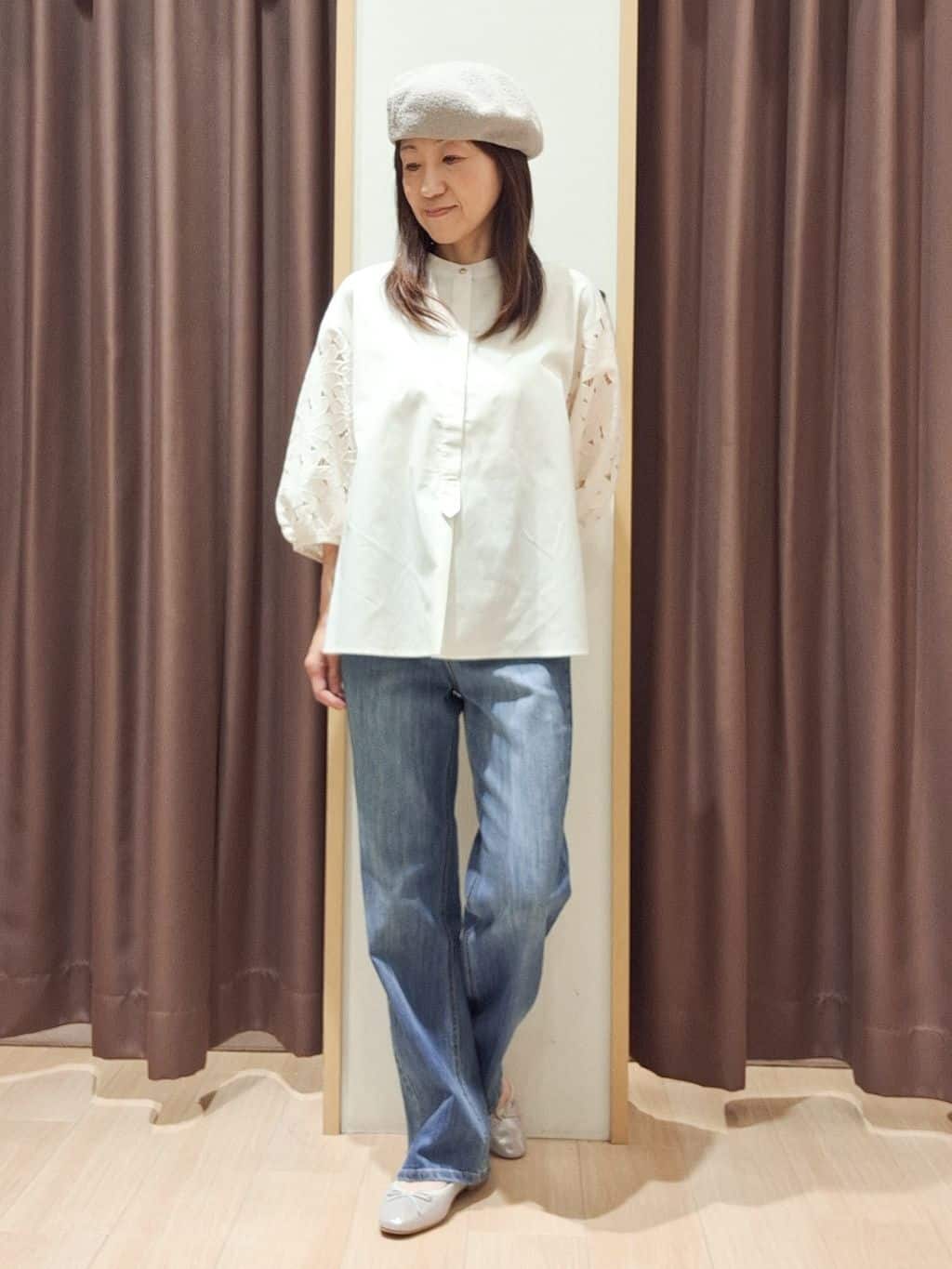 ウタさんの「grove｜一枚でトレンド完成！体型カバーも叶うニットビスチェドッキングブラウス」を使ったコーディネート