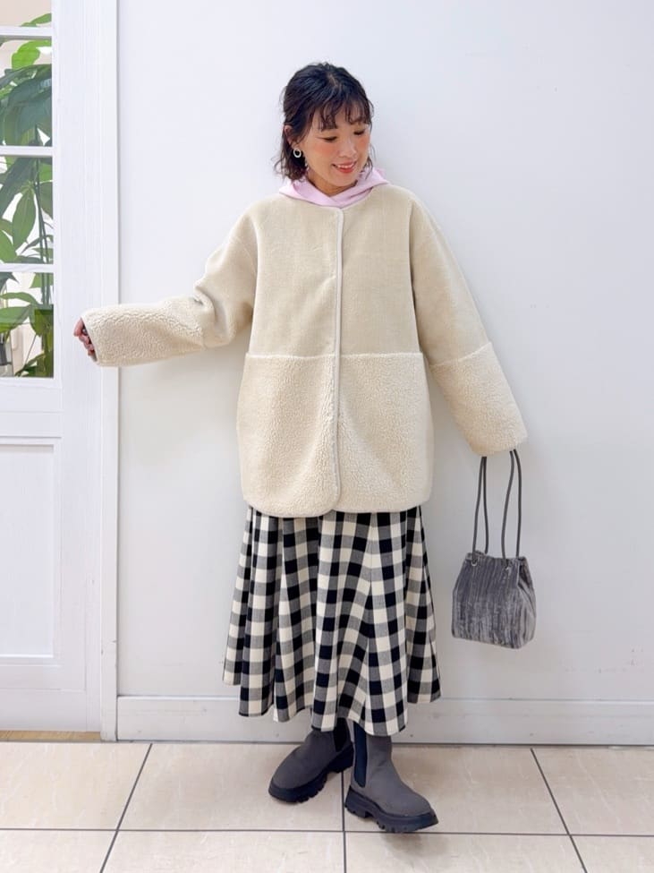 Osawaさんの「Dessin｜【2WAY】フェイクムートンコート」を使ったコーディネート