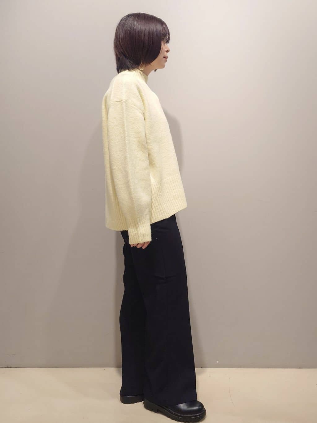 me：)さんの「OPAQUE.CLIP｜ふわふわハイネックニット【洗濯機OK】」を使ったコーディネート