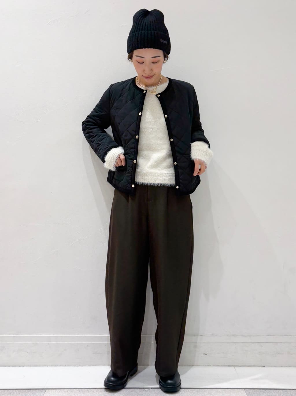 ちえさんの「OPAQUE.CLIP｜ラメシャギーニット【洗濯機OK】」を使ったコーディネート