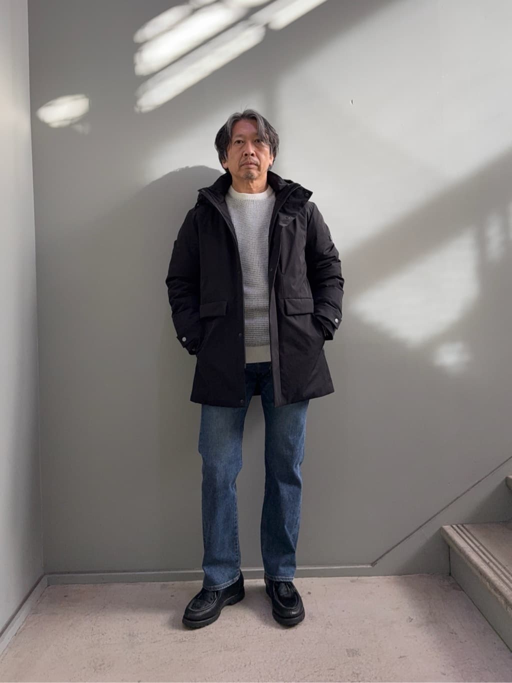 デザイナーTAKEman さんの「TAKEO KIKUCHI｜【None Of Stress】ストレッチ ダウンブルゾン」を使ったコーディネート