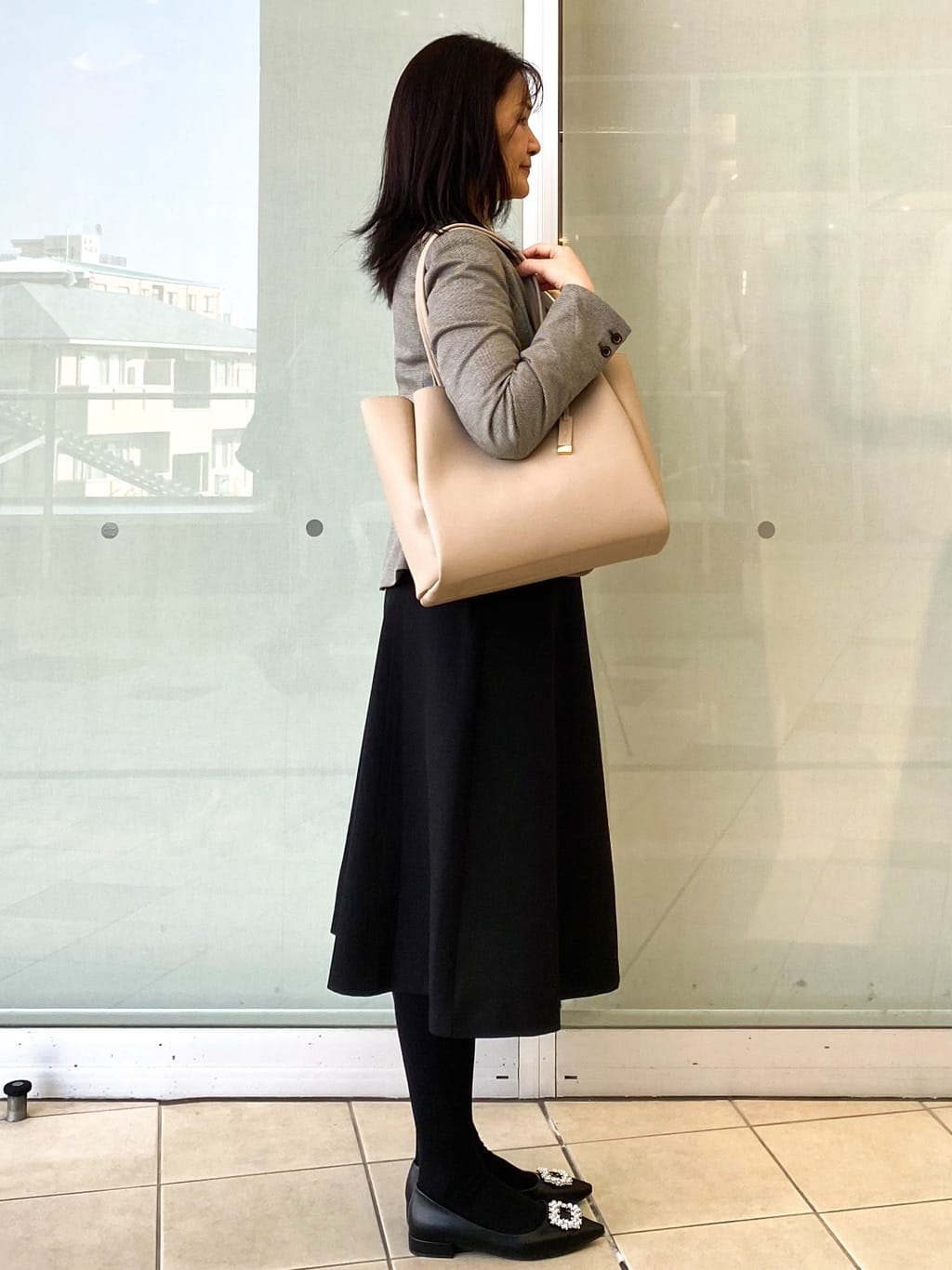 Jeanさんの「OPAQUE.CLIP｜《5色展開／XS-LLサイズ》ストレッチテーラードジャケット／セットアップ対応【イージーアイロン】」を使ったコーディネート