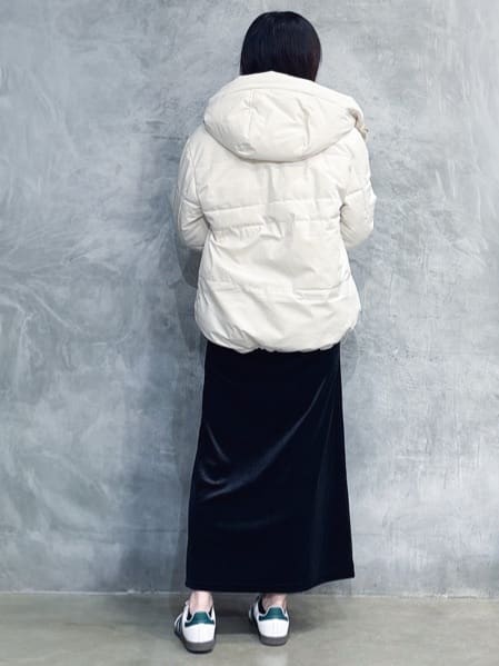 misaさんの「THE SHOP TK｜【すっきり見えシルエット】上品ふわもこ中綿ブルゾン」を使ったコーディネート