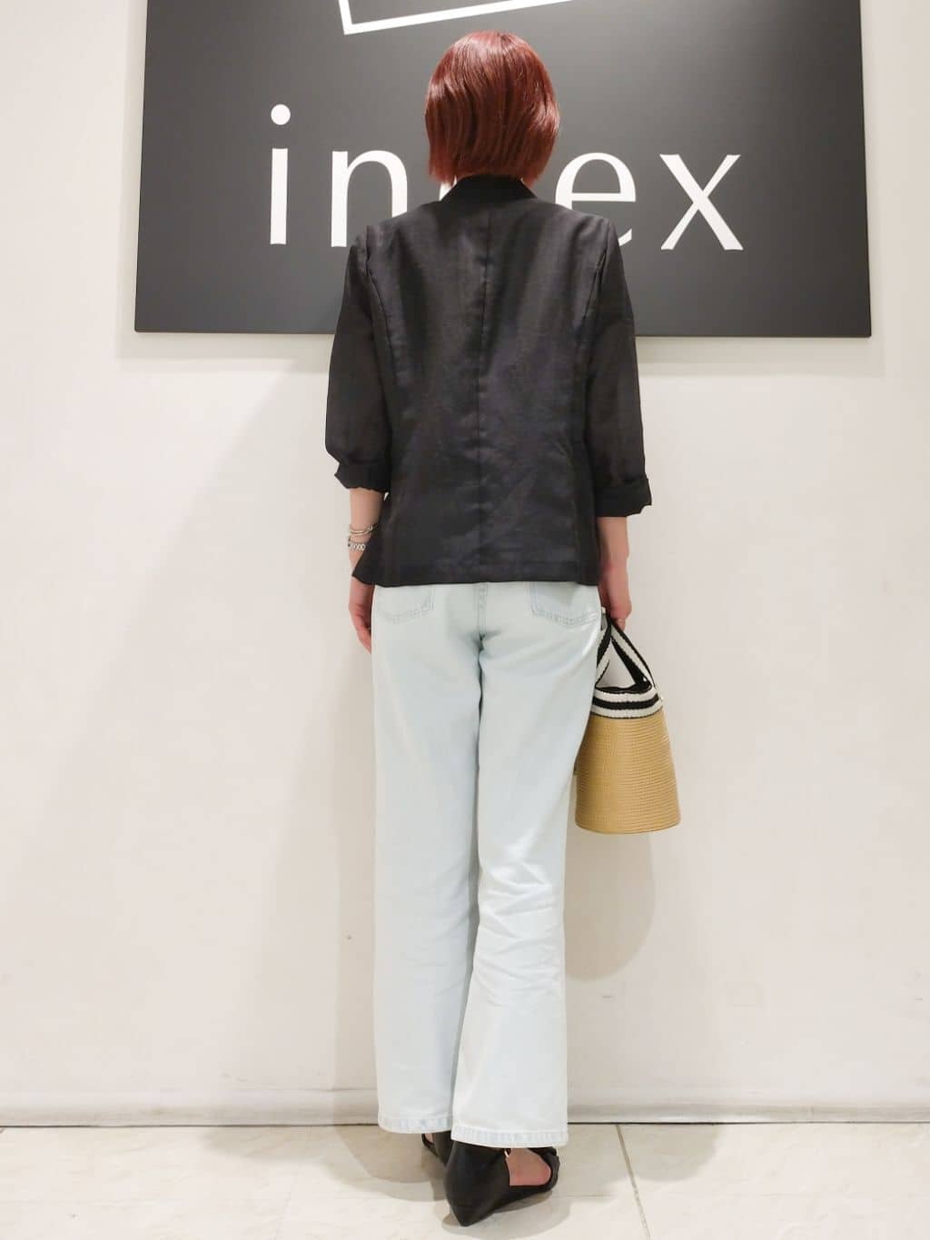 n.さんの「index｜麻調シアーダブルブレストテーラードジャケット【洗濯機洗い可】」を使ったコーディネート