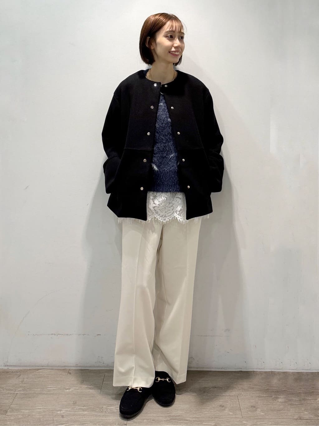 ぶまりんさんの「OPAQUE.CLIP｜アート柄シャギーニット【洗濯機OK】」を使ったコーディネート