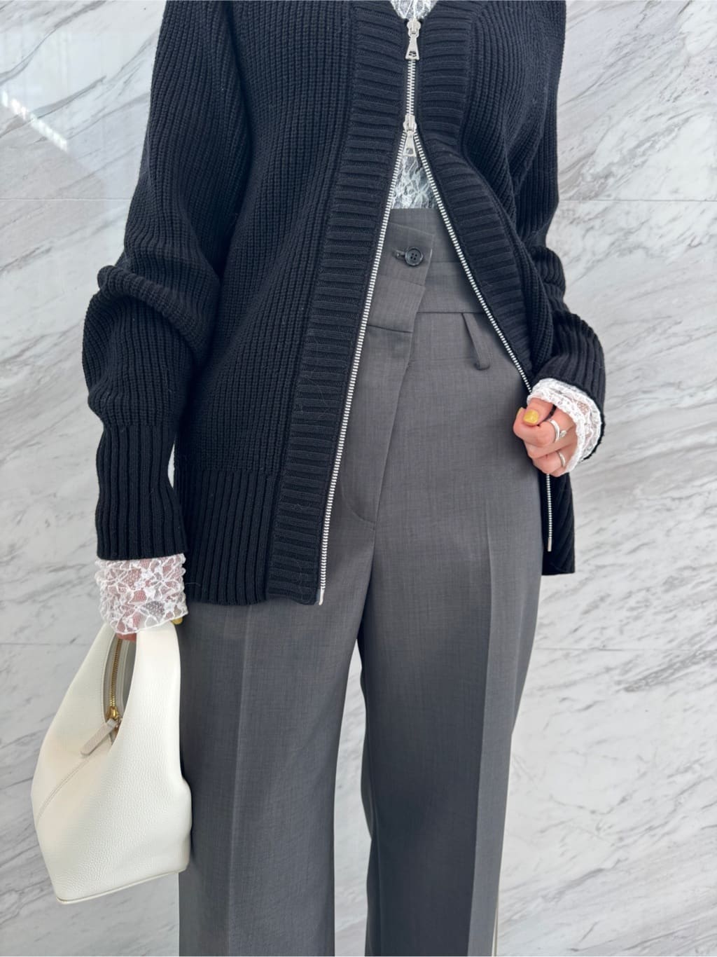 uchi__yamaさんの「CODE A｜shaggy jacket coat」を使ったコーディネート
