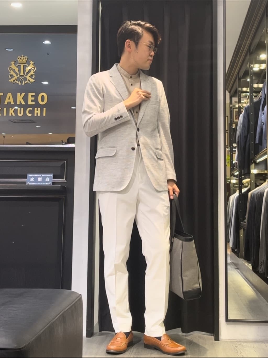 ジュンさんの「TAKEO KIKUCHI｜【尾州織】リネンブレンド メッシュ ジャケット」を使ったコーディネート