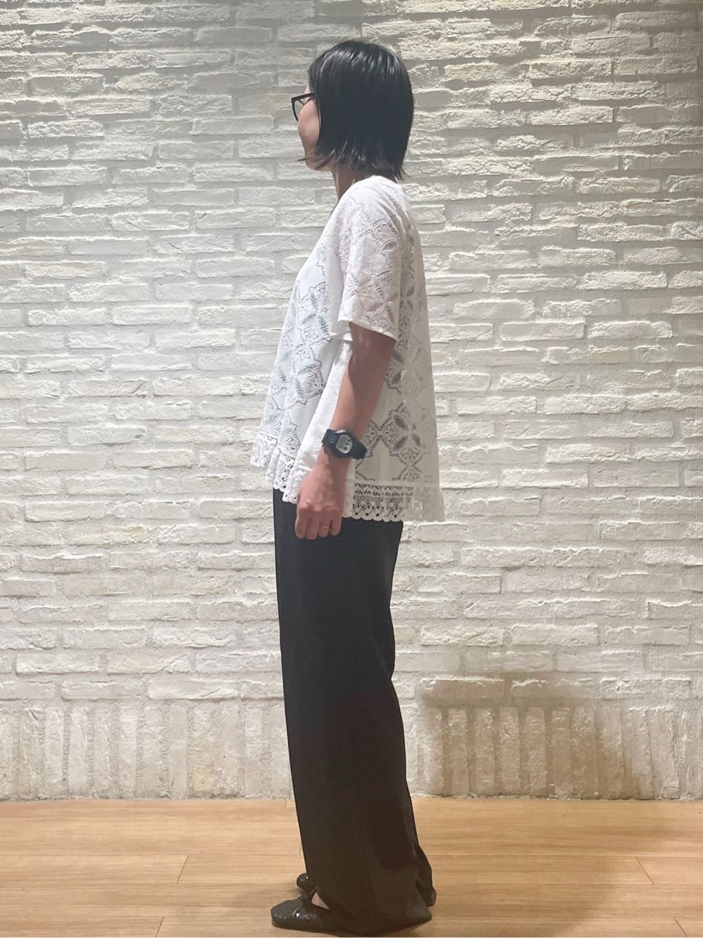 シゲリさんの「OPAQUE.CLIP｜レースフレアブラウス【洗濯機洗い可】」を使ったコーディネート