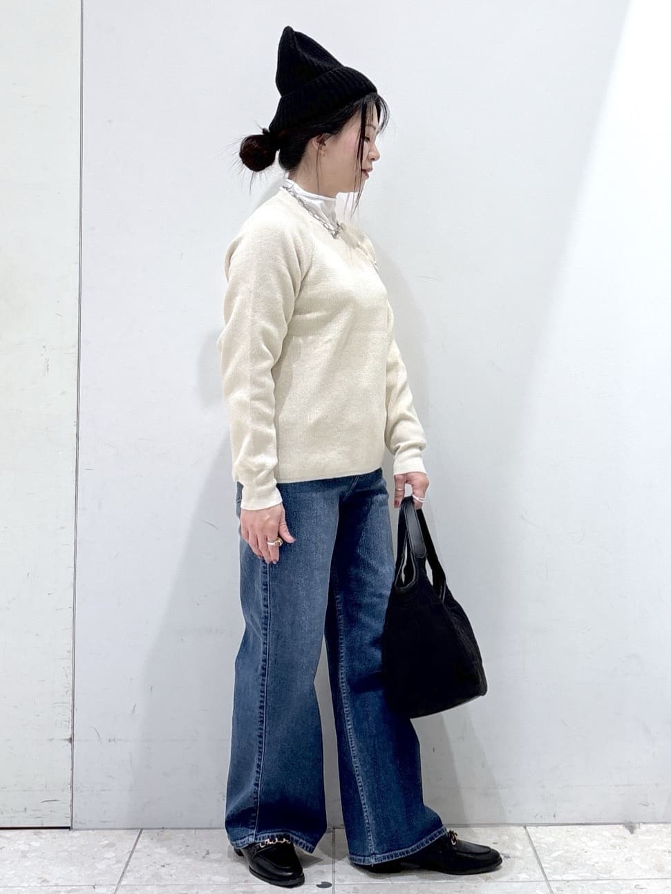 mameさんの「OPAQUE.CLIP｜ボタンデザインラメニット【洗濯機OK】」を使ったコーディネート